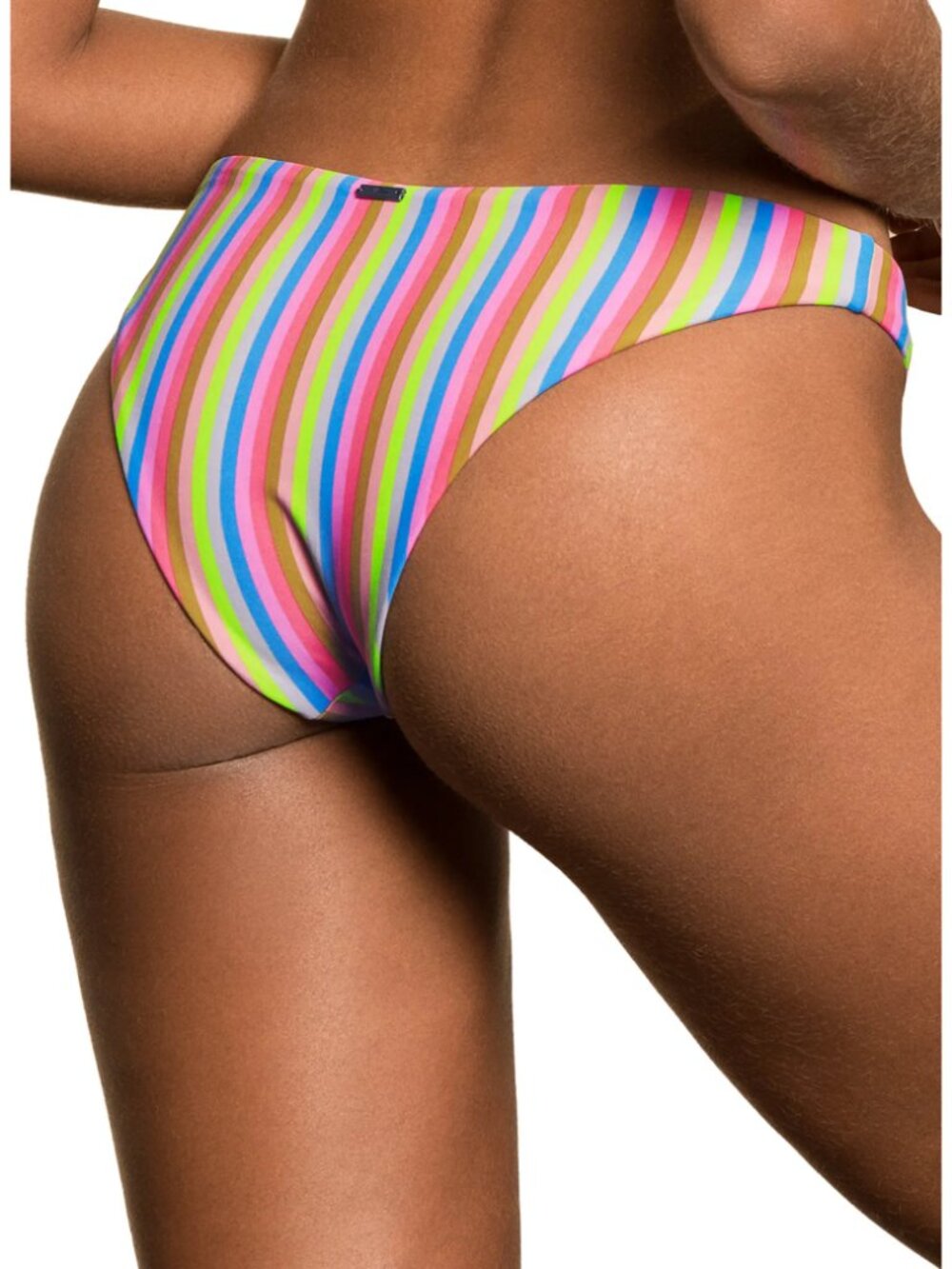 NWT Maaji Rainbow Stripe Flirt Reversible Mid Bikini Bottoms M